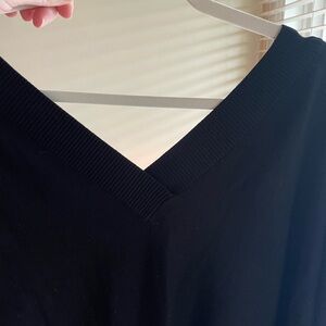 Black V neck viscose/poly blend sweater